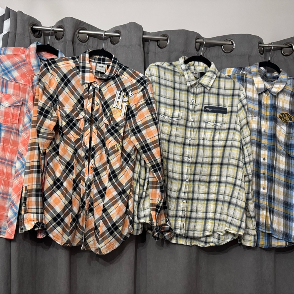 4 plaid ladies shirts